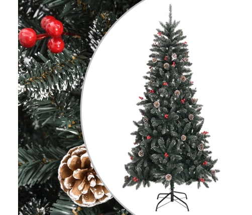 Árbol de Navidad artificial con soporte PVC verde 240 cm