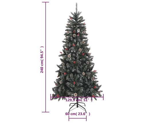 Árbol de Navidad artificial con soporte PVC verde 240 cm