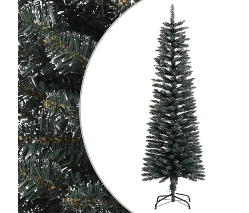 Árbol Navidad artificial estrecho con soporte PVC verde 150 cm