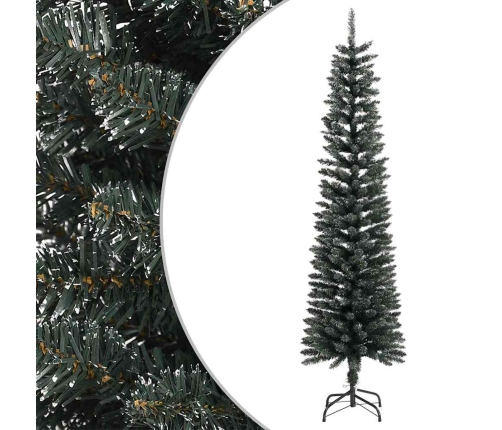 Árbol Navidad artificial estrecho con soporte PVC verde 180 cm