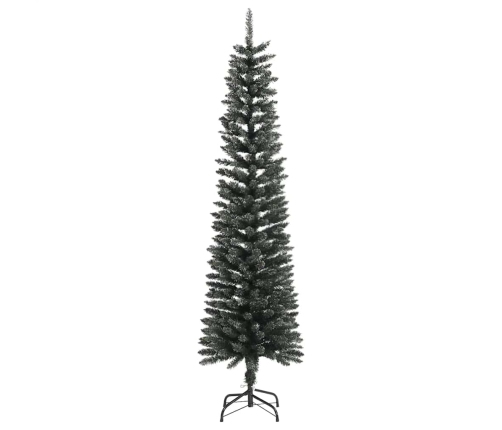 Árbol Navidad artificial estrecho con soporte PVC verde 180 cm