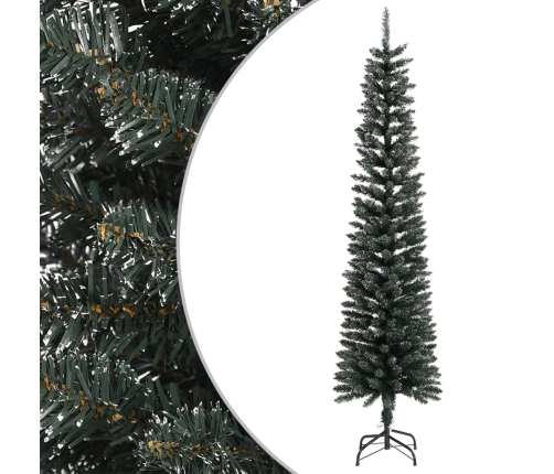 Árbol Navidad artificial estrecho con soporte PVC verde 240 cm