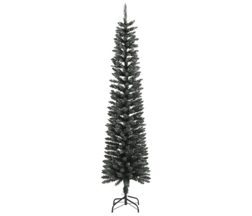 Árbol Navidad artificial estrecho con soporte PVC verde 240 cm