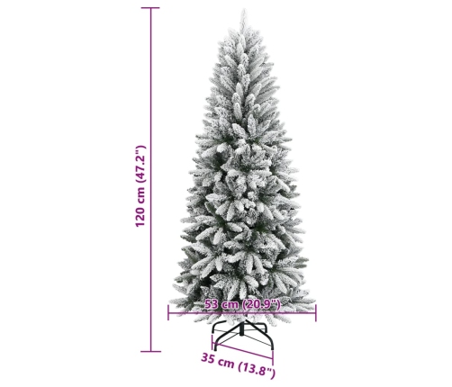 Árbol de Navidad artificial con nieve PVC y PE 120 cm