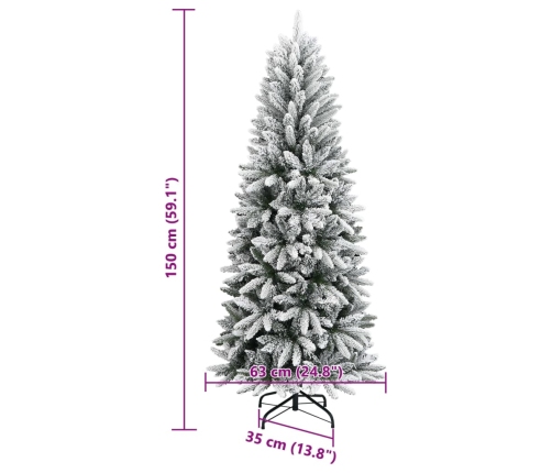 Árbol de Navidad artificial con nieve PVC y PE 150 cm