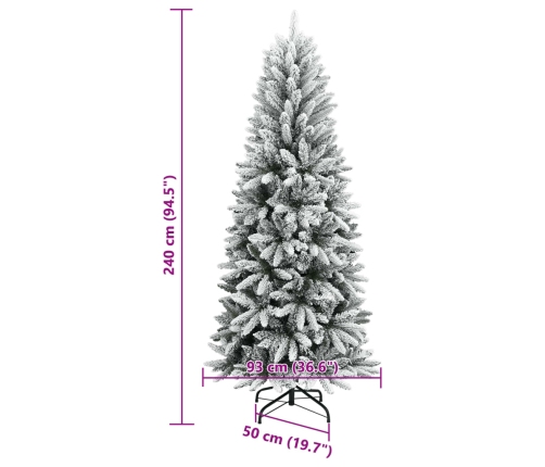 Árbol de Navidad artificial con nieve PVC y PE 240 cm