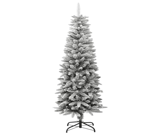 Árbol de Navidad artificial estrecho con nieve PVC y PE 120 cm