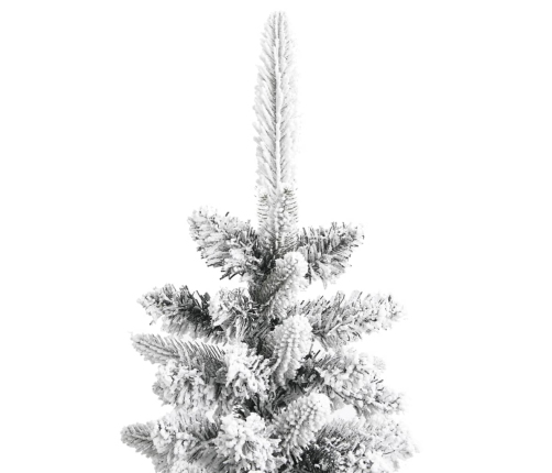 Árbol de Navidad artificial estrecho con nieve PVC y PE 120 cm