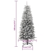 Árbol de Navidad artificial estrecho con nieve PVC y PE 120 cm