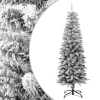 Árbol de Navidad artificial estrecho con nieve PVC y PE 150 cm