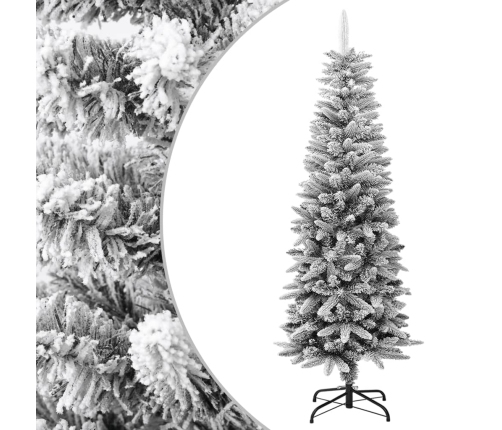 Árbol de Navidad artificial estrecho con nieve PVC y PE 150 cm