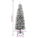 Árbol de Navidad artificial estrecho con nieve PVC y PE 150 cm