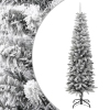 Árbol de Navidad artificial estrecho con nieve PVC y PE 180 cm