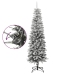 Árbol de Navidad artificial estrecho con nieve PVC y PE 180 cm