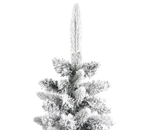 Árbol de Navidad artificial estrecho con nieve PVC y PE 180 cm