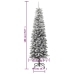 Árbol de Navidad artificial estrecho con nieve PVC y PE 180 cm