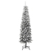 Árbol de Navidad artificial estrecho con nieve PVC y PE 210 cm