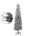 Árbol de Navidad artificial estrecho con nieve PVC y PE 210 cm