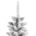 Árbol de Navidad artificial estrecho con nieve PVC y PE 210 cm