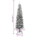 Árbol de Navidad artificial estrecho con nieve PVC y PE 210 cm