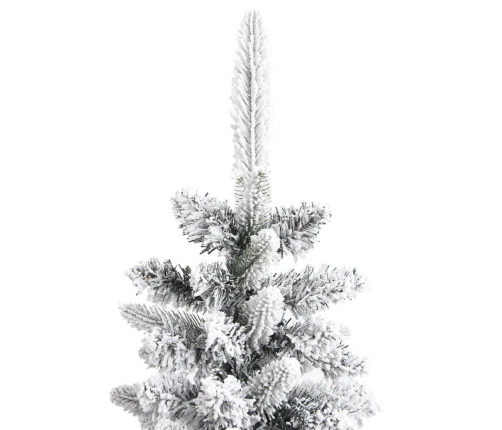 Árbol de Navidad artificial estrecho con nieve PVC y PE 240 cm