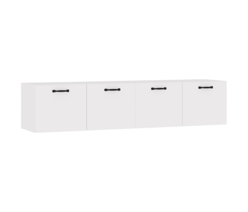 Armarios pared 2 uds contrachapada blanco brillo 60x36,5x35 cm