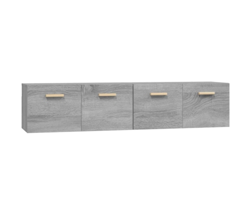 Armarios de pared 2 uds contrachapada gris sonoma 80x35x36,5 cm