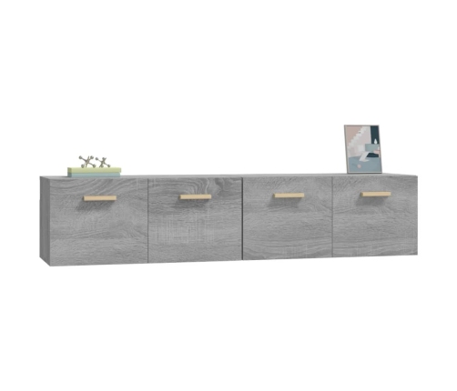 Armarios de pared 2 uds contrachapada gris sonoma 80x35x36,5 cm