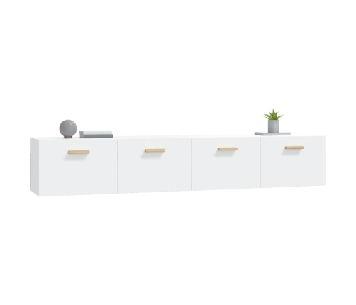 Armarios de pared 2 uds contrachapada blanco 100x36,5x35 cm