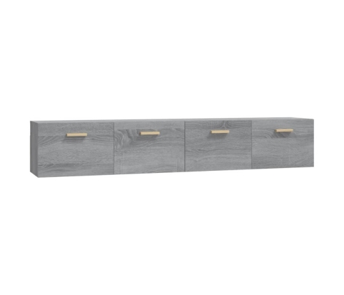 Armarios pared 2 uds contrachapada gris sonoma 100x36,5x35 cm