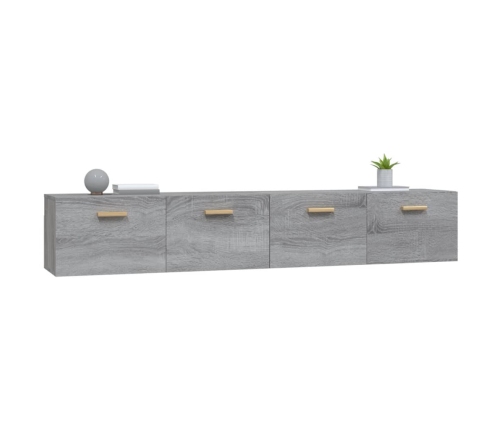 Armarios pared 2 uds contrachapada gris sonoma 100x36,5x35 cm