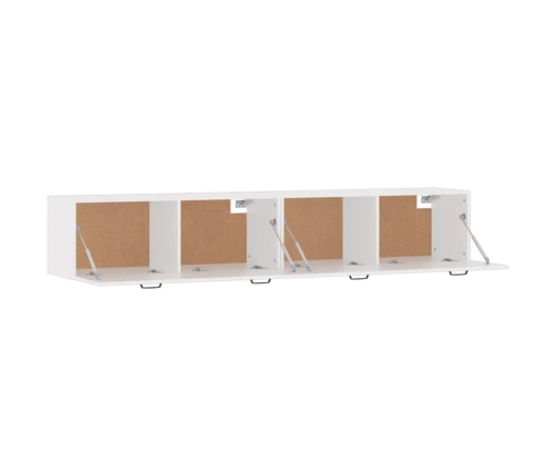 Armarios de pared 2 uds contrachapada blanco 100x36,5x35 cm