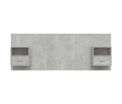 Cabecero de cama con mesitas madera contrachapada gris hormigón