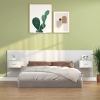 Cabecero de cama con mesitas madera contrachapada blanco