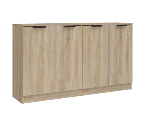 Aparadores 2 uds madera contrachapada roble Sonoma 60x30x70 cm