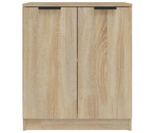 Aparadores 2 uds madera contrachapada roble Sonoma 60x30x70 cm