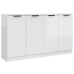 Aparadores 2 uds madera contrachapada blanco brillo 60x30x70 cm