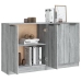 Aparadores 2 uds madera contrachapada gris Sonoma 60x30x70 cm