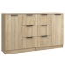 Aparadores 2 uds madera contrachapada roble Sonoma 60x30x70 cm