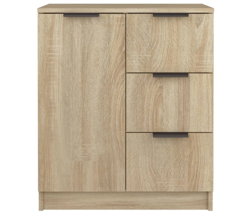 Aparadores 2 uds madera contrachapada roble Sonoma 60x30x70 cm