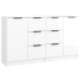 Aparadores 2 uds madera contrachapada blanco brillo 60x30x70 cm