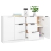 Aparadores 2 uds madera contrachapada blanco brillo 60x30x70 cm