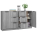 Aparadores 2 uds madera contrachapada gris Sonoma 60x30x70 cm