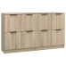 Aparadores 2 uds madera contrachapada roble Sonoma 60x30x70 cm