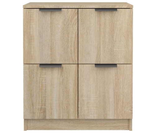 Aparadores 2 uds madera contrachapada roble Sonoma 60x30x70 cm