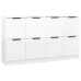 Aparadores 2 uds madera contrachapada blanco brillo 60x30x70 cm