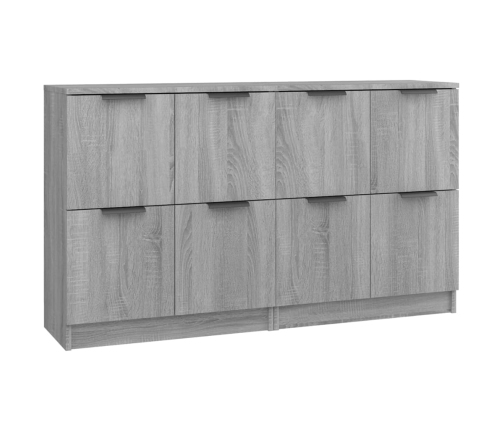 Aparadores 2 uds madera contrachapada gris Sonoma 60x30x70 cm