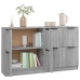 Aparadores 2 uds madera contrachapada gris Sonoma 60x30x70 cm