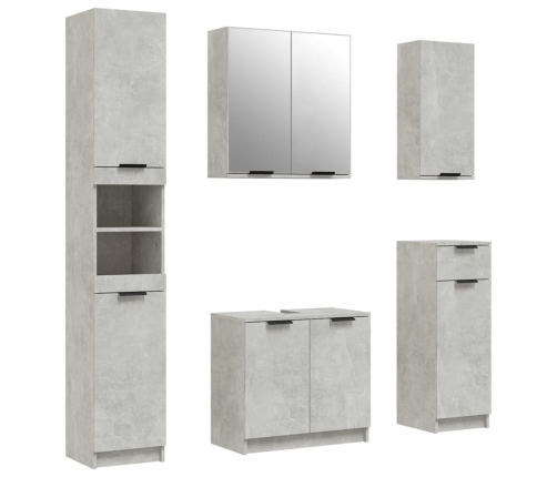 Set muebles de baño 2 piezas madera contrachapada gris hormigón