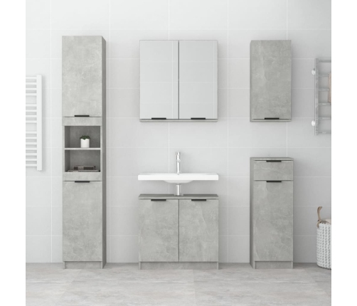 Set muebles de baño 2 piezas madera contrachapada gris hormigón